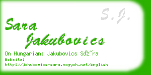 sara jakubovics business card